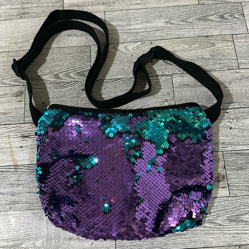 Purple sequins spar Fanny travel pack bag